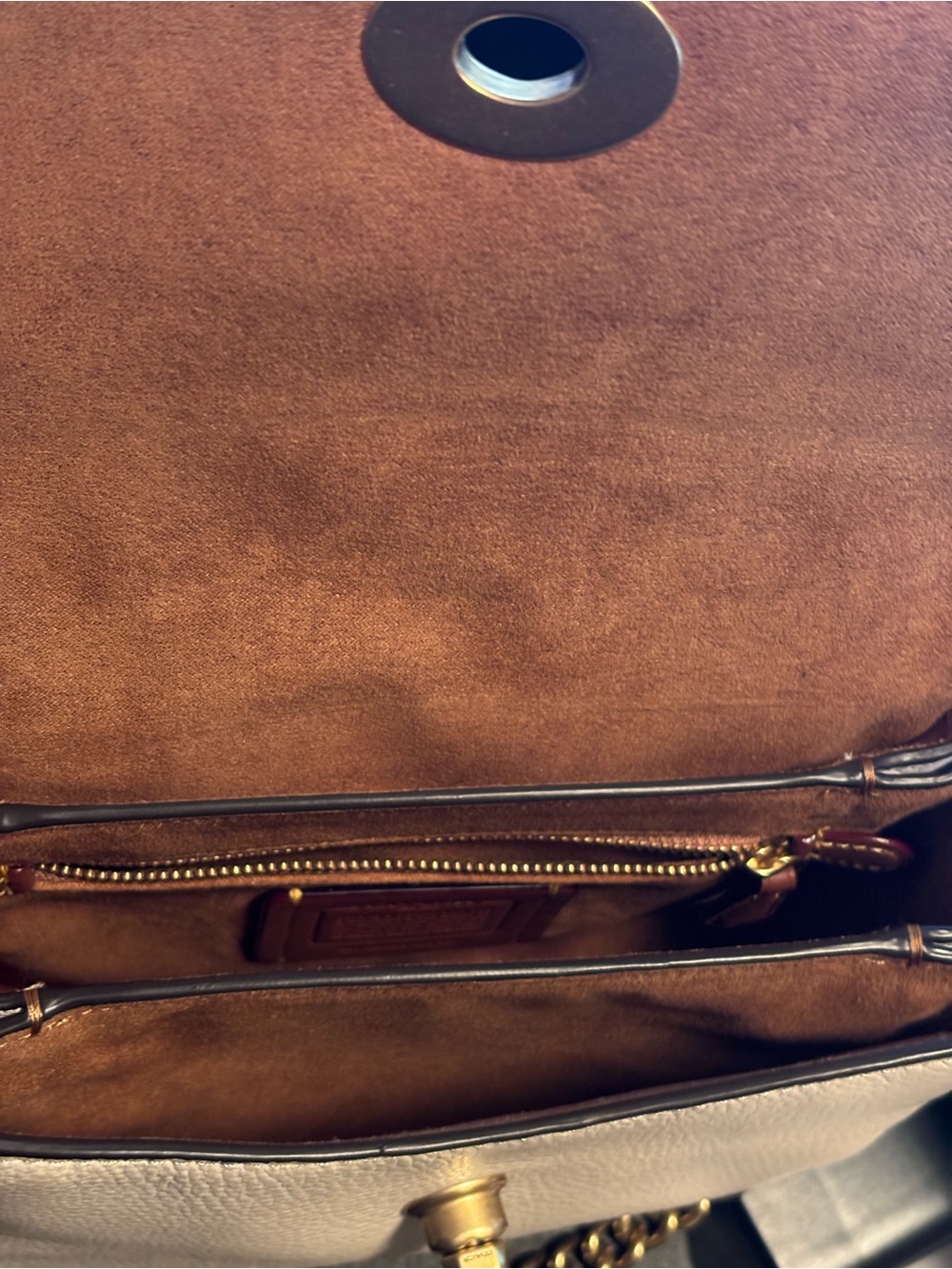 Coach Ivory Crossbody Bag with Gold Accents - Picture 14 of 15